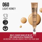 Rimmel London Multi Tasker Wake Me Up Concealer & Foundation With Cooling Wand Medium Coverage 060 Light Honey 1 Pc MS Department Store Oman