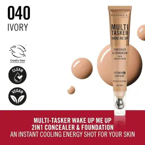 Rimmel Multi-Tasker Wake Me Up Foundation & Concealer 040 -(Ivory) MS Department Store Oman
