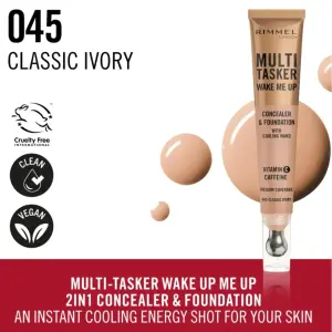 Rimmel Multi-Tasker Wake Me Up Foundation & Concealer 045 -(Classic Ivory) MS Department Store Oman