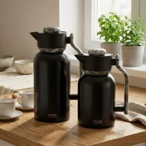 REGAL 1.0 + 1.3Ltr. D W S/S Vacuum Jug Set [Jet Black + Grey] MS Department Store Oman