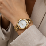 Daniel Klein Women'S Rose Gold Octagonal Analog Wrist Watch With White Dial & Stainless Steel Bracelet MS Department Store Oman