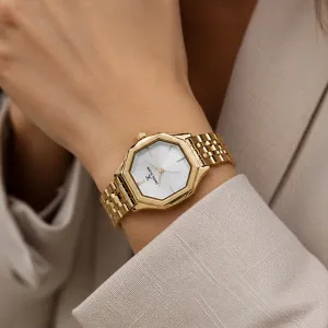 Daniel Klein Women'S Rose Gold Octagonal Analog Wrist Watch With White Dial & Stainless Steel Bracelet MS Department Store Oman