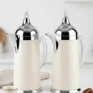 AL FURSAN  0.8L+0.8L V.FLASK SET SILVER & WHITE MS Department Store Oman