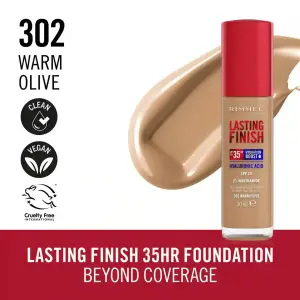 Rimmel Lasting Finish Foundation 302 -(Warm Olive) MS Department Store Oman
