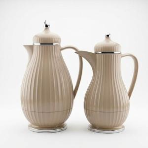 REGAL 0.35 & 0.6 Ltr. Vacuum Flask Set Light Coffeewith Silver MS Department Store Oman