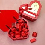 Red Wooden Heart Chocolate Box With Gold Lid MS Department Store Oman