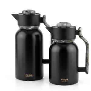 REGAL 1.0 + 1.3Ltr. D W S/S Vacuum Jug Set [Jet Black + Grey] MS Department Store Oman