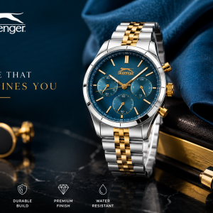 Slazenger Ocean Blue Two-Tone Chronograph Watch MS Department Store Oman