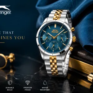 Slazenger Ocean Blue Two-Tone Chronograph Watch MS Department Store Oman