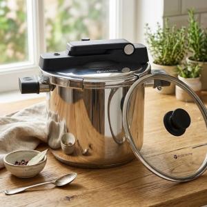 3 Pcs Mega Series Pressure Cooker 8 Litersteel MS Department Store Oman