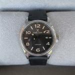 Daniel Klein Men'S Classic Analog Leather Strap Watch With Date Display – Black Dial & Silver Stainless Steel Case MS Department Store Oman