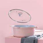 9 Pcs Coral Series Crystal Ceramic Cookware Pink MS Department Store Oman