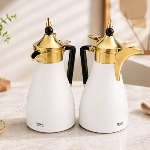 REGAL1.0Ltr. + 1.0Ltr. Deluxe Vacuum Flask Set
[White+Gold] MS Department Store Oman