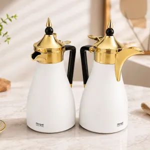 REGAL1.0Ltr. + 1.0Ltr. Deluxe Vacuum Flask Set
[White+Gold] MS Department Store Oman