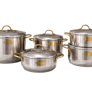 Stainless Steel Bonera 10 Pcs Nirvana Standart Set 18-20-22-24-28  Pot MS Department Store Oman