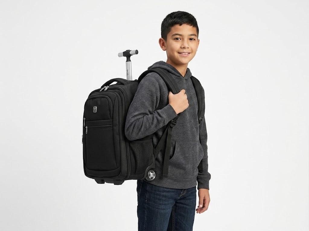 WIRES 18" TROLLEY BACKPACK BLACK MS Department Store Oman