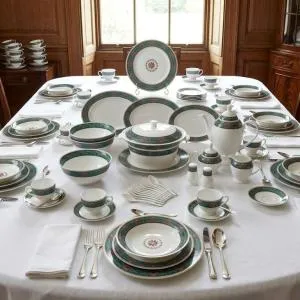 Blumen Exotic Teal Floral Porcelain Dinnerware Set 110 Pc Ms Department Store Oman