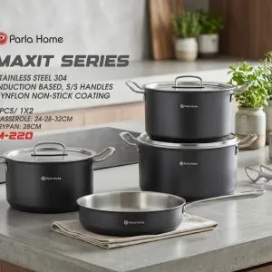 7 Pcs Maxit Series Stainless Steel Cookwareblack MS Department Store Oman