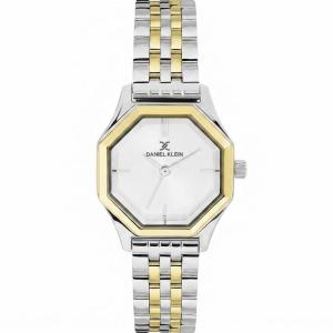 Daniel Klein Women'S Two-Tone Stainless Steel Octagonal Analog Wrist Watch – Silver White Dial MS Department Store Oman