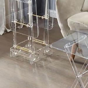 AL FURSAN SQUARE ACRYLIC TABLE SET WITH GOLD COLOR MS Department Store Oman