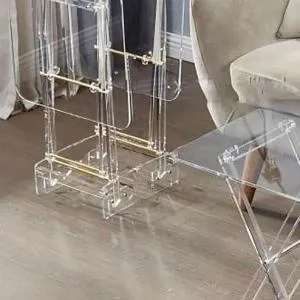 AL FURSAN  SQUARE ACRYLIC TABLE SET WITH GOLD COLOR MS Department Store Oman