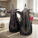 REGAL1.0Ltr. + 1.0Ltr. Deluxe Vacuum Flask Set [Jet Black-
Coffee + Marble] MS Department Store Oman
