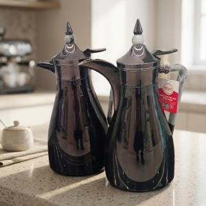 REGAL1.0Ltr. + 1.0Ltr. Deluxe Vacuum Flask Set [Jet Black-
Coffee + Marble] MS Department Store Oman