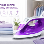 Panasonic Steam Iron, Titanium Soleplate, 1550W, Pink MS Department Store Oman