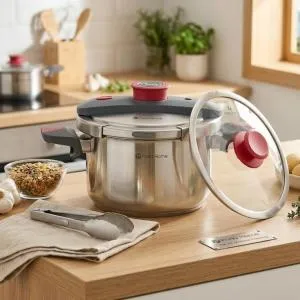 3 Pcs Crown Series Pressure Cooker 6 Litersteel MS Department Store Oman