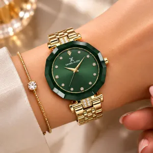 Daniel Klein Women'S Green Dial Gold-Tone Stainless Steel Analog Watch MS Department Store Oman