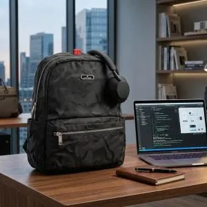 Pierre Cardin Shoulder Backpack Black MS Department Store Oman