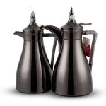 REGAL1.0Ltr. + 1.0Ltr. Deluxe Vacuum Flask Set [Jet Black-
Coffee + Marble] MS Department Store Oman