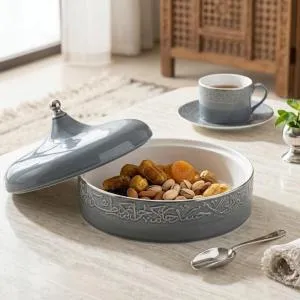 Large Date Bowl From Jiwar - Blue + Silver MS Department Store Oman