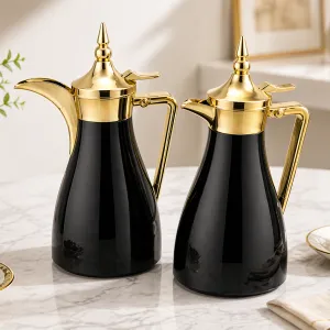 REGAL1.0Ltr. + 1.0Ltr. Deluxe Vacuum Flask Set [Jet
Black+Champaign Gold] MS Department Store Oman