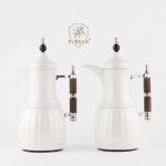 AL FURSAN 1.0L+1.0L V.FLASK SET WHITE WITH BROWN & SILVER HANDLE MS Department Store Oman