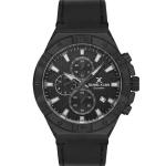 Daniel Klein Exclusive Men'S Black Chronograph Analog Watch With Black Leather Strap MS Department Store Oman