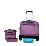 WIRES & WHEELS TROLLEY WITH LUNCH BAG + PENCIL CASE + LUNCH BOX PINK MS Department Store Oman
