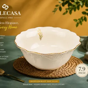 Solecasa 7.9Bowl White Whith Printed MS Department Store Oman