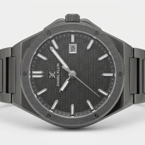 Daniel Klein Men'S Gunmetal Stainless Steel Analog Wrist Watch With Date Display – Textured Grey Dial MS Department Store Oman