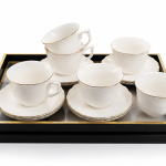 Solecasa 6/S 220Cc Cup And Saucer White With Golden Rim MS Department Store Oman