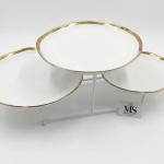 Blumen 3  Tier  Round Plate With Stand Gold MS Department Store Oman