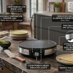 Crepe Maker (30cm; Black)  MS Department Store Oman