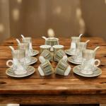 Al Fursan Elegant Fine Porcelain 20 Pcs Tea & Coffee Set -(Pattern Design) MS Department Store Oman