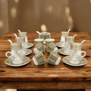 Al Fursan Elegant Fine Porcelain 20 Pcs Tea & Coffee Set -(Pattern Design) MS Department Store Oman