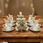 Al Fursan Elegant Fine Porcelain 20 Pcs Tea & Coffee Set –(Pattern Design) MS Department Store Oman