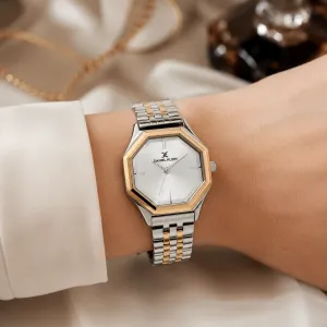 Daniel Klein Women'S Two-Tone Octagonal Analog Stainless Steel Wrist Watch – Silver Dial MS Department Store Oman