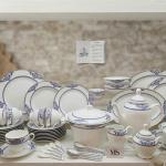 Blumen Royal Azure 110-Piece Premium Bone China Dinner Set- Blue Ms Department Store Oman
