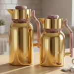 REGAL 1.0 + 1.3Ltr. D W S/S Vacuum Jug Set [ML Coffee + D Wooden] MS Department Store Oman
