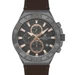Daniel Klein Exclusive Men'S Chronograph Analog Watch – Gunmetal Stainless Steel Case With Brown Leather Strap MS Department Store Oman