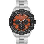 Daniel Klein Exclusive Men'S Stainless Steel Chronograph Analog Watch With Orange Dial & Tachymeter Bezel MS Department Store Oman